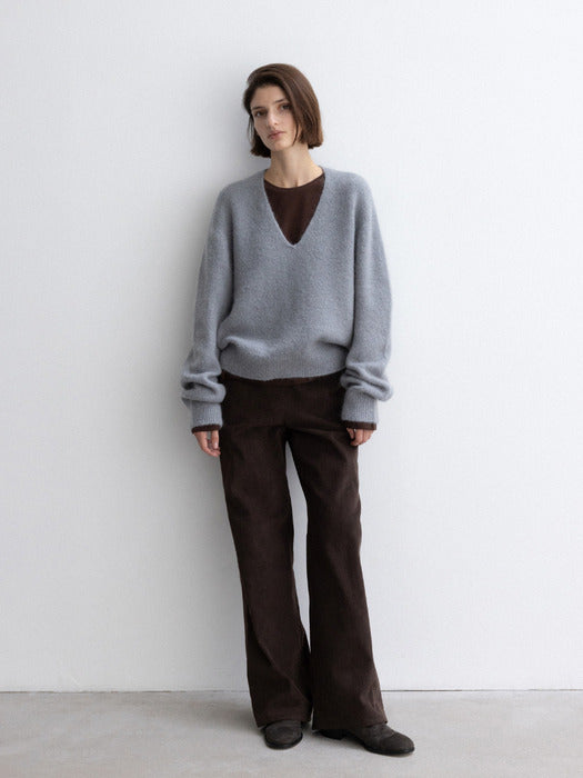 [moia] v-neck mohair knit (baby blue)