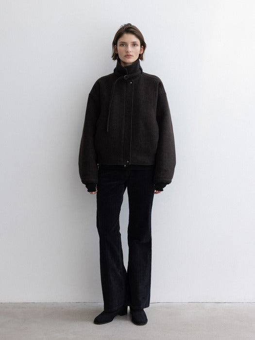 [moia] boots cut corduroy denim (black)