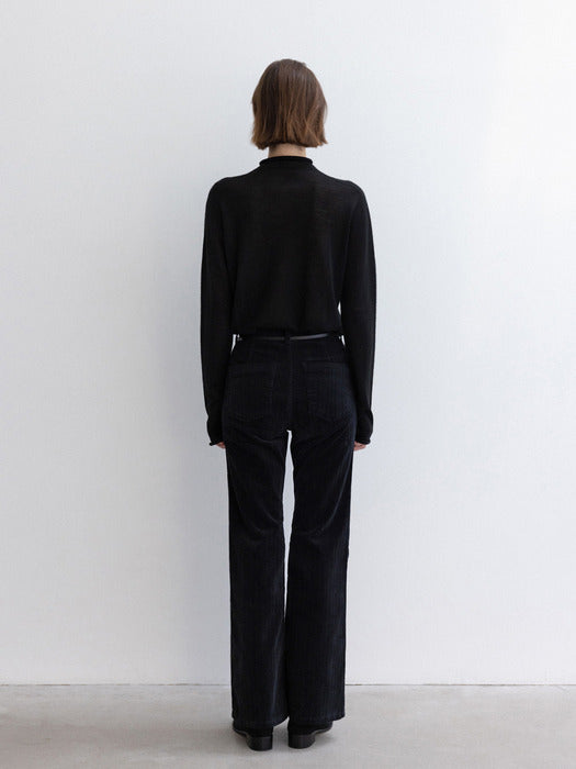 [moia] boots cut corduroy denim (black)