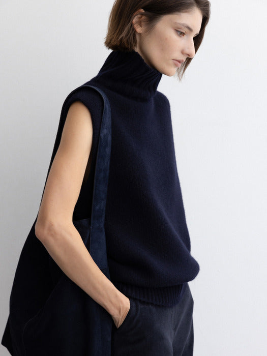 [moia] wool turtle vest (navy)