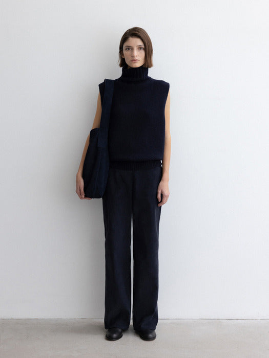 [moia] wool turtle vest (navy)