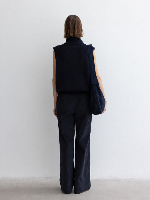 [moia] wool turtle vest (navy)