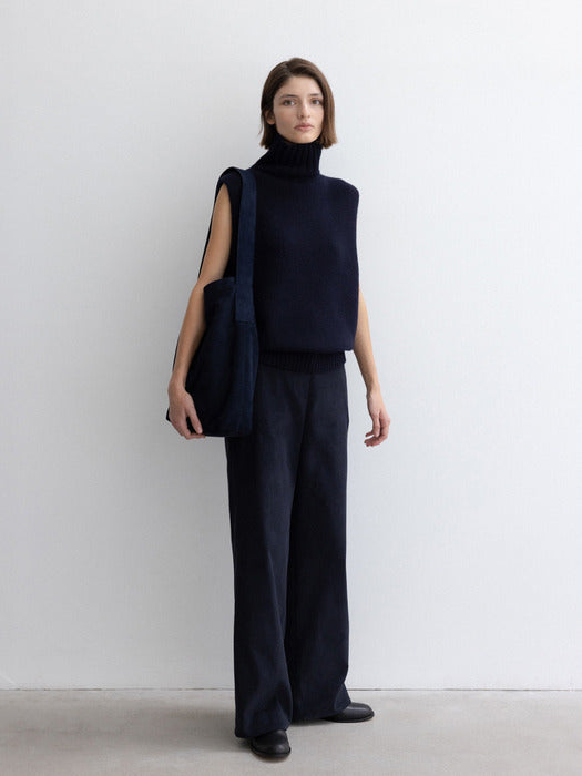 [moia] wool turtle vest (navy)
