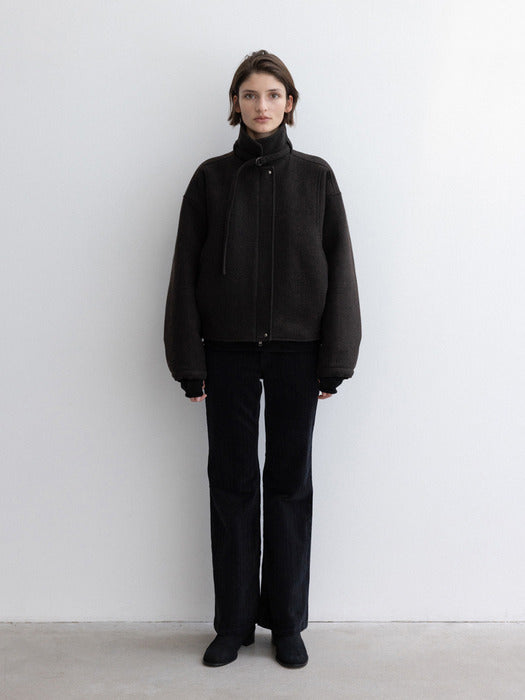 [moia] belted jumper (brown mix)