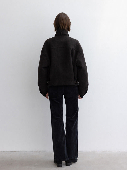 [moia] belted jumper (brown mix)