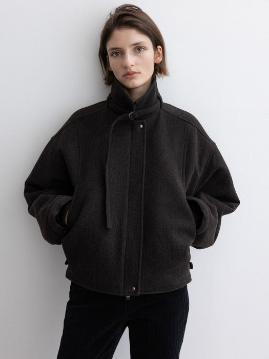 [moia] belted jumper (brown mix)