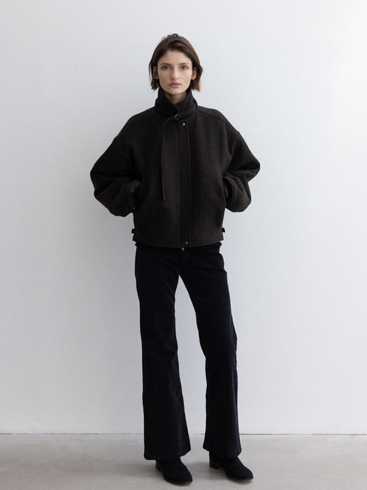 [moia] belted jumper (brown mix)