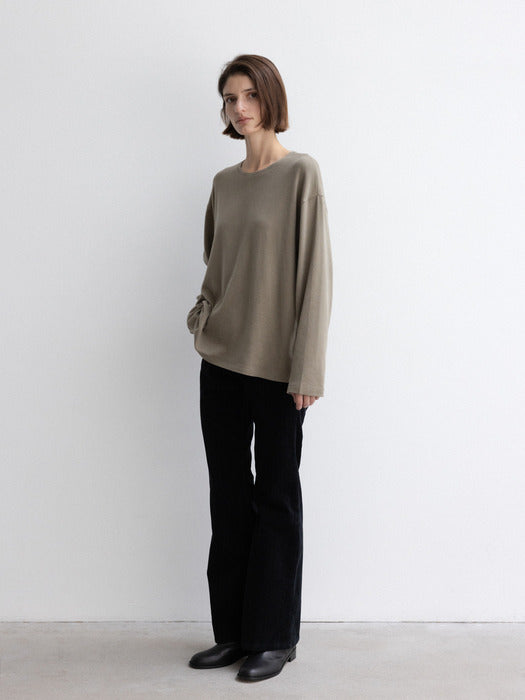 [moia] peach t-shirt (ash khaki)