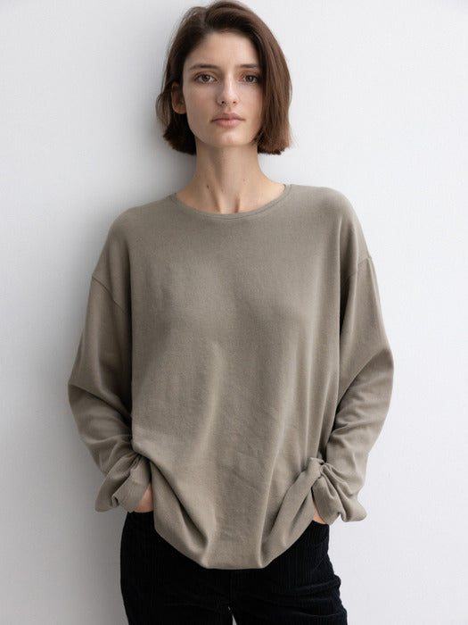 [moia] peach t-shirt (ash khaki)