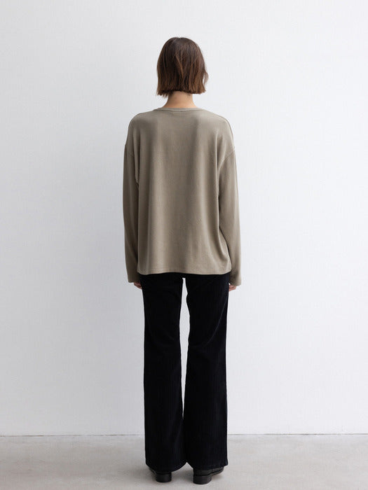 [moia] peach t-shirt (ash khaki)