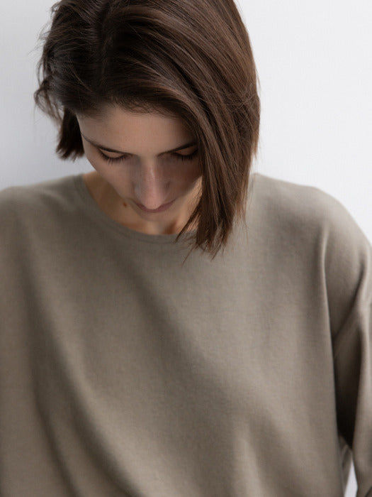 [moia] peach t-shirt (ash khaki)