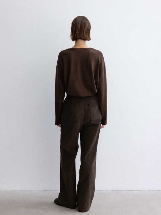 [moia] peach t-shirt (brown)