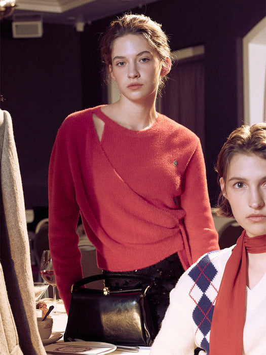 [loeuvre] Cutout Ribbon Tie Pullover SK3WP428-63