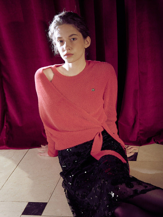 [loeuvre] Cutout Ribbon Tie Pullover SK3WP428-63