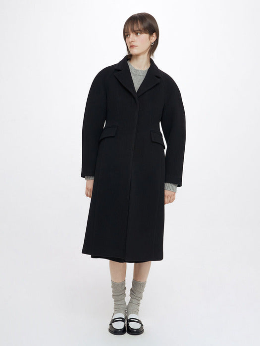 [raive] Hourglass Coat in Black VW3WH027-10