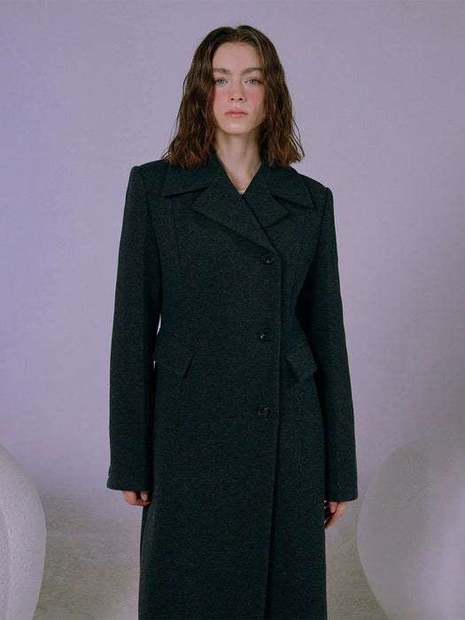 [raive] Single Line Coat in M/Grey VW3WH026-1F