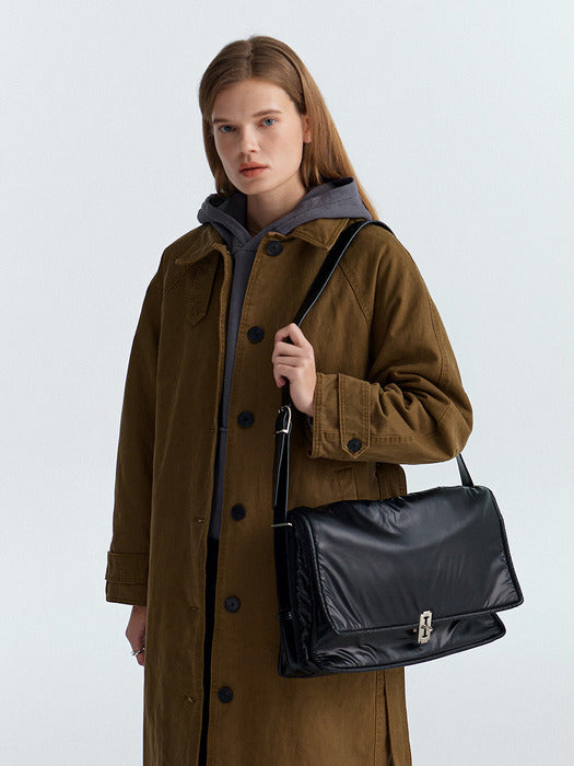 [vunque] Hey Parachute Square Shoulder L (Hey Parachute Square Shoulder Large) Black