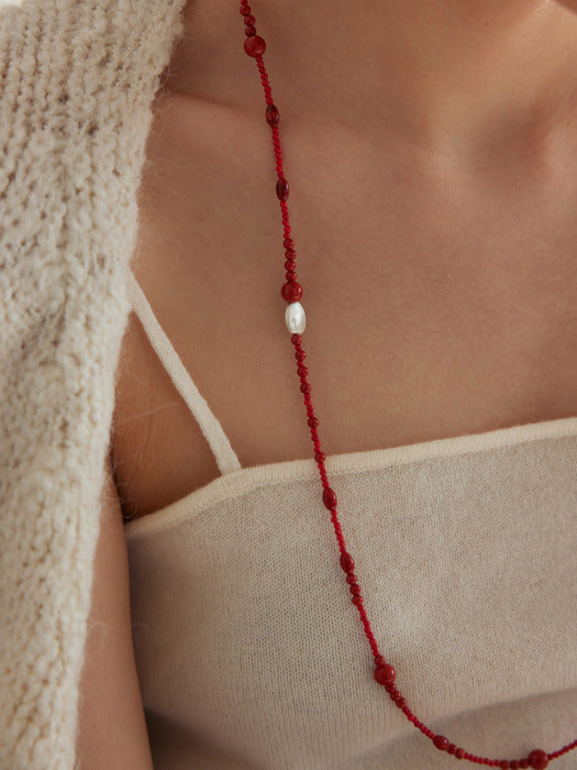 [moia] coral necklace