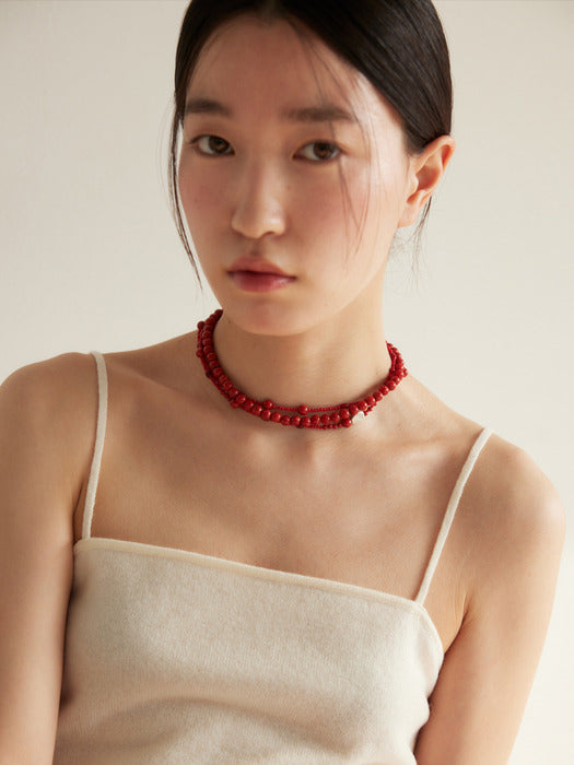 [moia] coral necklace