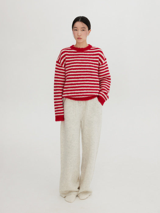 [moia] red stripe sweater