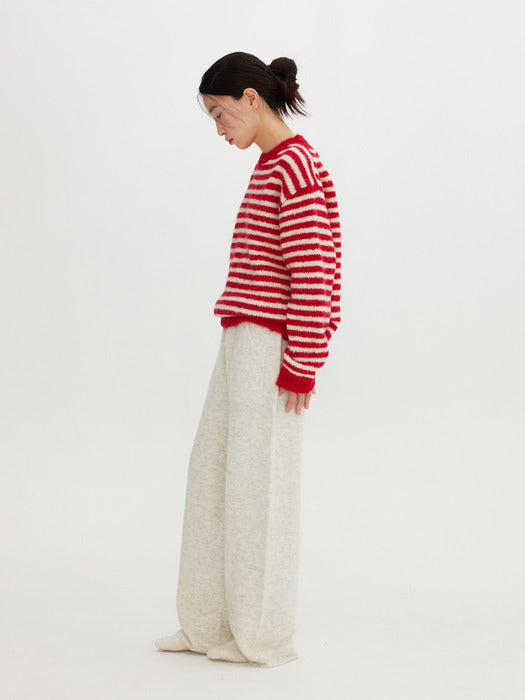 [moia] red stripe sweater