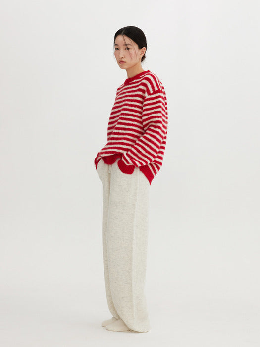 [moia] red stripe sweater