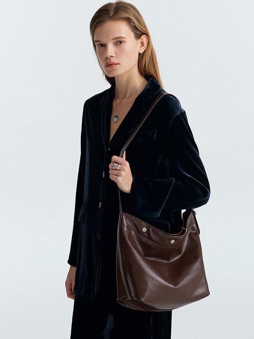 [vunque] [Editor's Pick] Perfect Button-Up Soft Hobo Small (5 Colors)