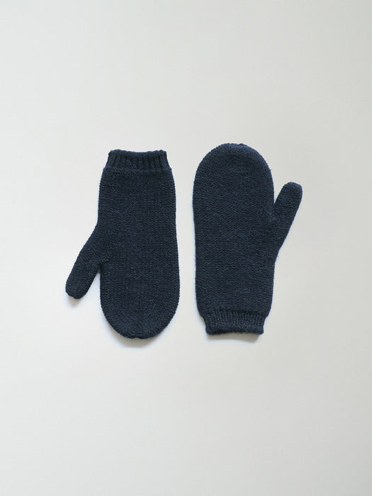 Nothing Written Alpaca knit mittens (Navy)
