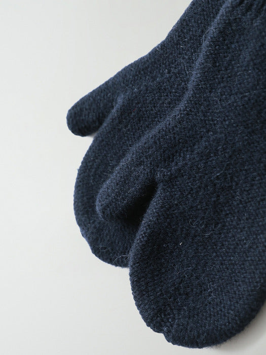 Nothing Written Alpaca knit mittens (Navy)