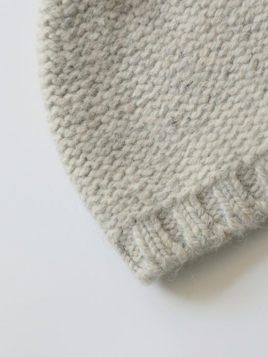 Nothing Written Alpaca knit beanie (Gray)