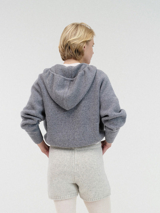 [nothing written] Knitted short pants (Ash gray)
