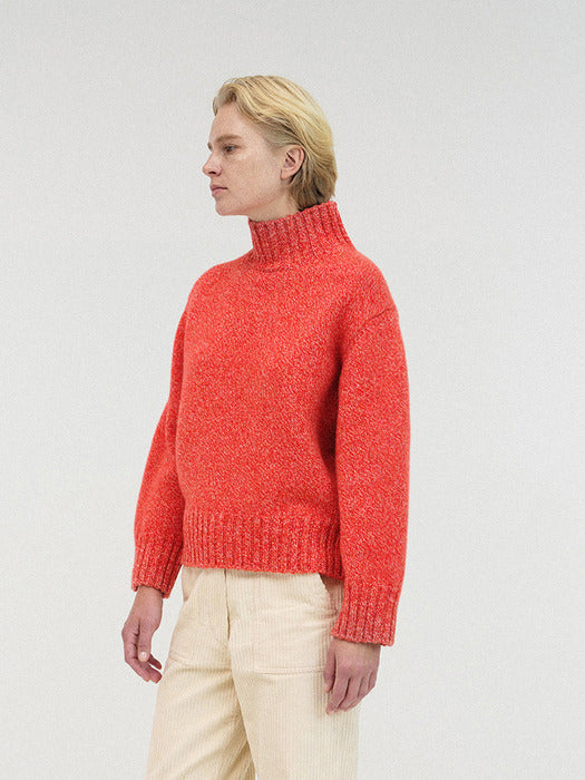 Boyfriend turtle neck sweater (Red and white)