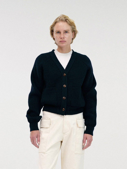 Nothing Written Dennedy ribbed cardigan (Dark navy)