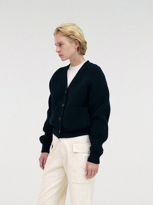 [nothing written] Dennedy ribbed cardigan (Dark navy)