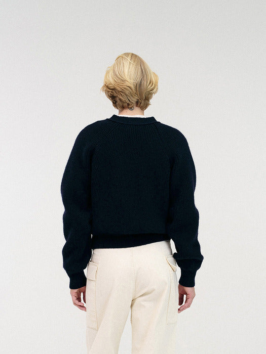 [nothing written] Dennedy ribbed cardigan (Dark navy)
