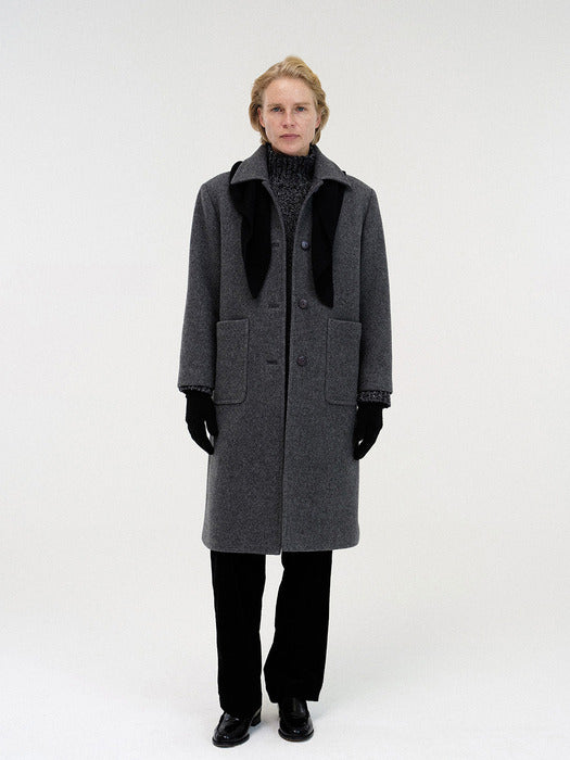 [nothing written] Rohmer long wool coat (Dark gray)