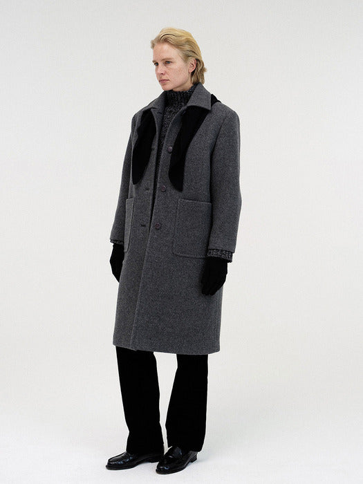 [nothing written] Rohmer long wool coat (Dark gray)