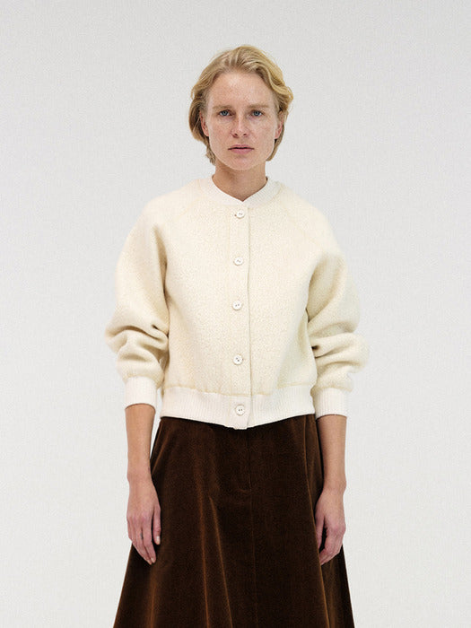 Alpaca wool raglan jumper (Ivory)