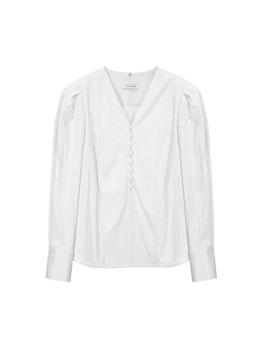 Loeuvre Tie Puff Sleeve Blouse