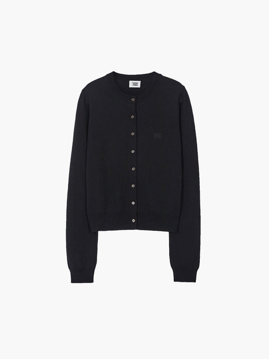 CREW NECK CARDIGAN_black