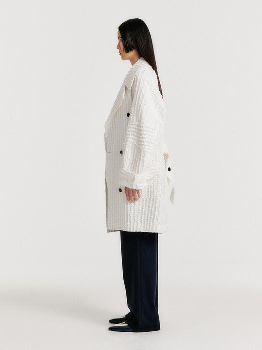 Eenk Yeather Pea Coat - White