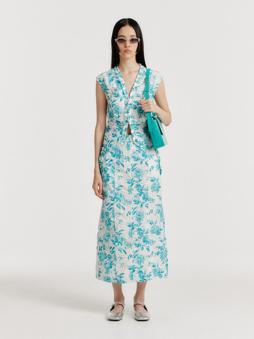 Eenk Yuni Floral Vest - Blue