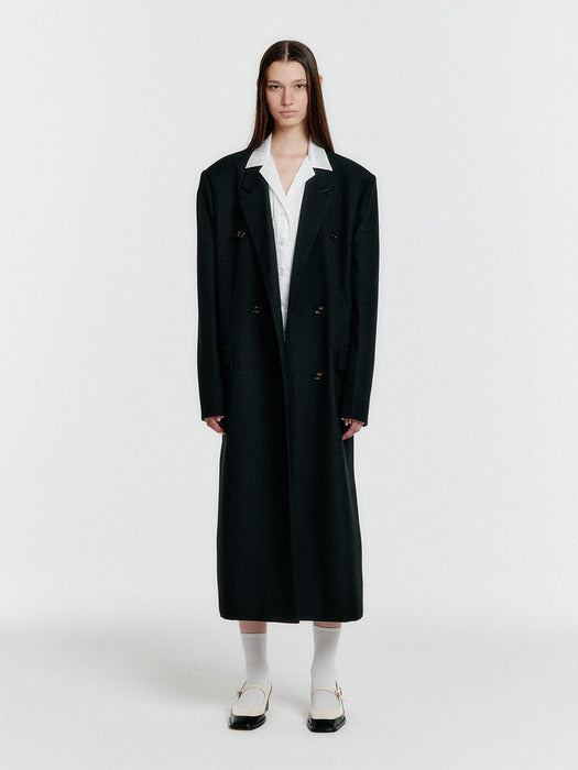 Eenk Yenna Unbalanced Long Jacket - Black