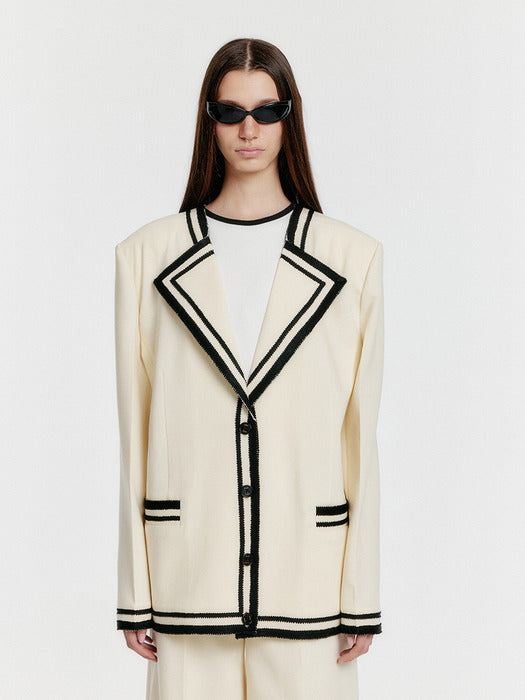 Eenk Yintana Contrast Jacket - Ivory