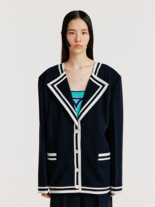 Eenk Yintana Contrast Jacket - Navy