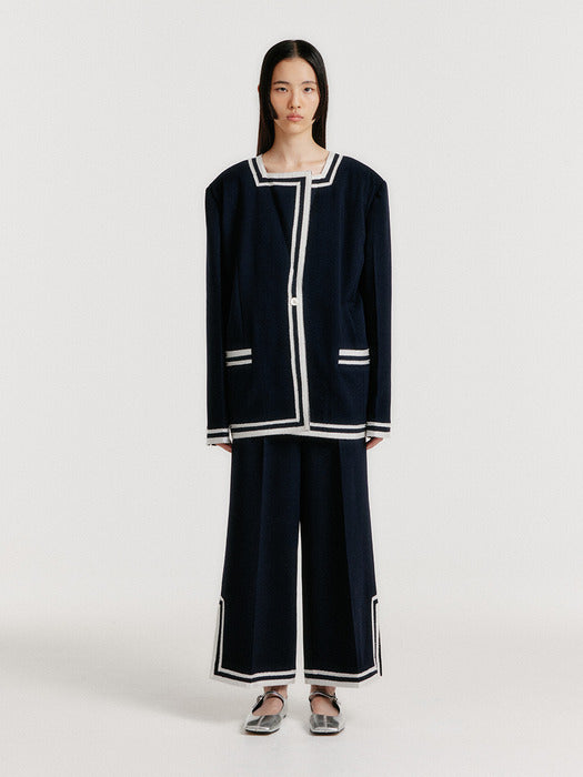 Eenk Yintana Contrast Jacket - Navy
