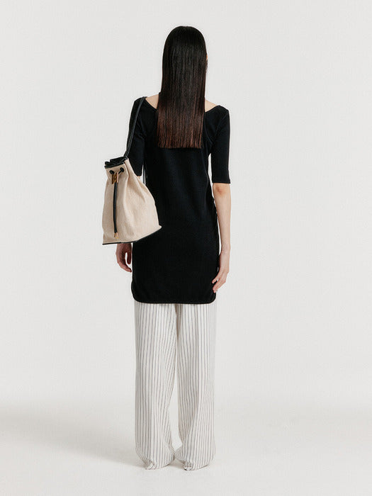 Eenk Yender Half Sleeve Cutout Dress - Black