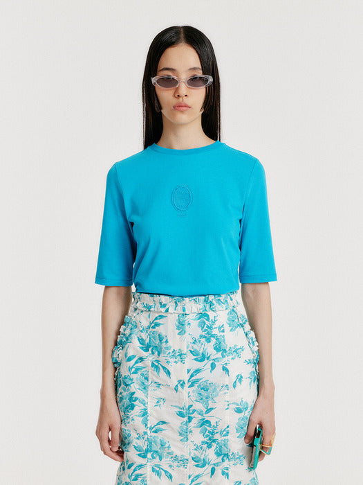 Eenk Yol Lace Trimed T-Shirt - Blue