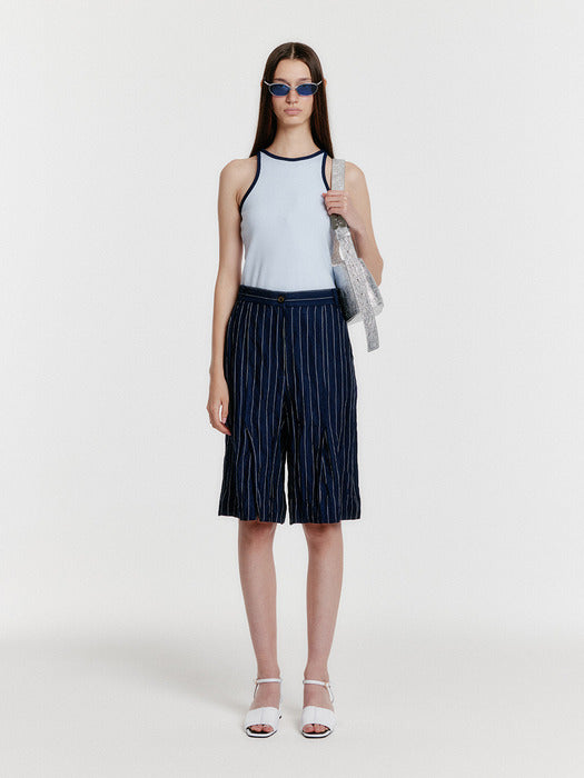 Eenk Youe Contrast Halter Top - Sky Blue