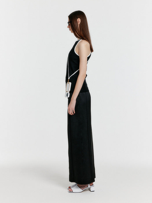 [EENK] Youe Contrast Halter Top - Black